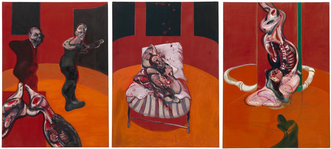 "Three Studies for a Crucifixion" by Francis Bacon. Selected by Julie Mehretu.